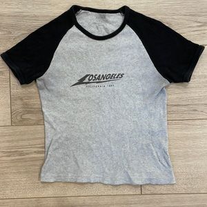 PacSun John Galt ribbed t-shirt, one size fits all, grey and black